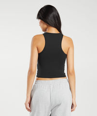 Essential Cotton Midi Tank - Black