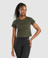 Block Crop Top - Winter Olive