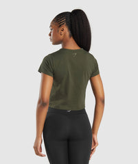 Block Crop Top - Winter Olive