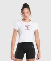 Lifting Club Graphic Baby Tee - White