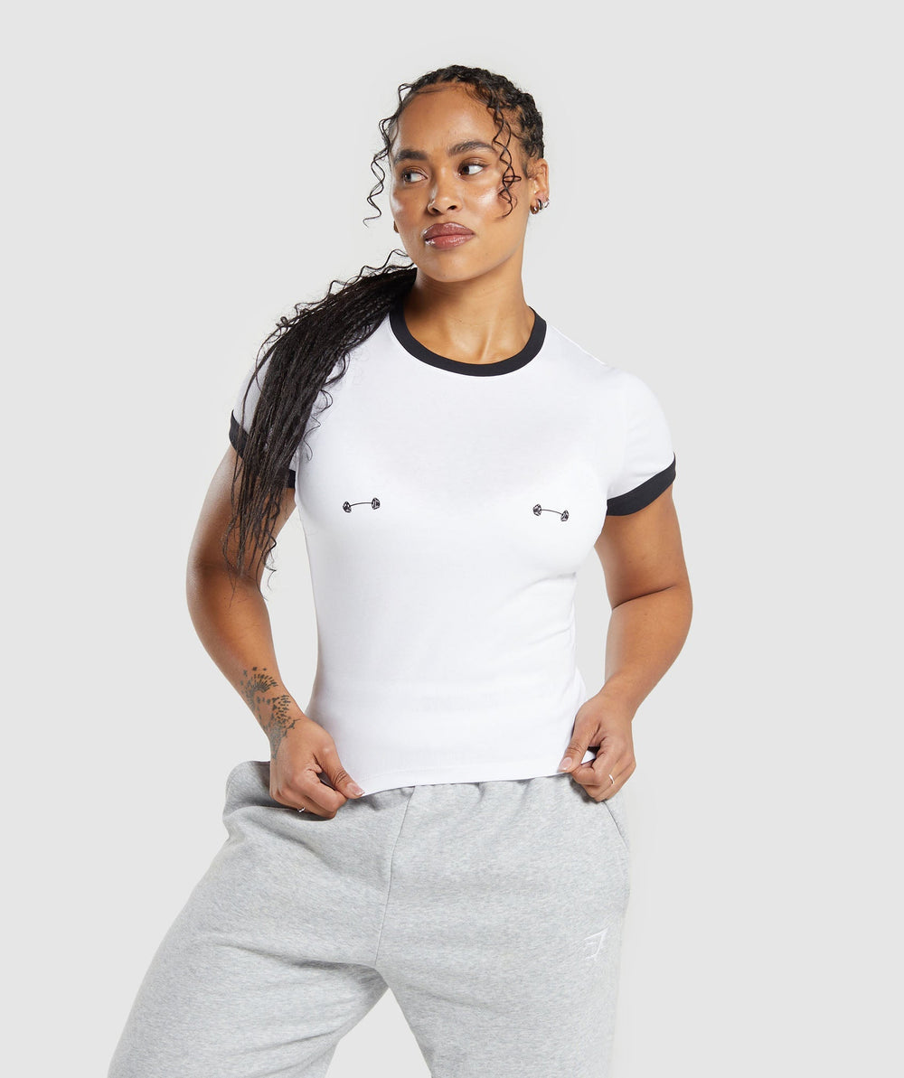 Lifting Graphic Baby T-Shirt - White/Black