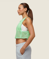 everywear Cropped Mesh Tank - Bring It Green