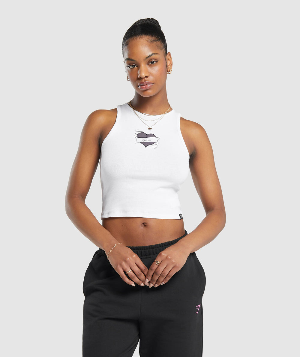 Tattoo Midi Tank - White