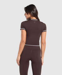 Contrast Seamless Midi Tee - Heritage Brown