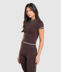 Contrast Seamless Midi Tee - Heritage Brown