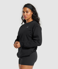 Heavyweight Cotton Long Sleeve Top - Black