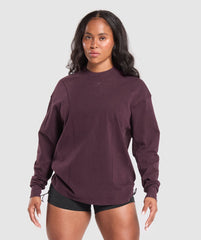 Power Oversized Long Sleeve Top - Depth Purple