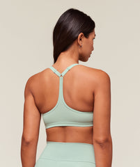 Cotton Racerback Sports Bra - Morning Blue