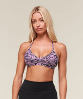 Printed Minimal Sports Bra - Sour Pink