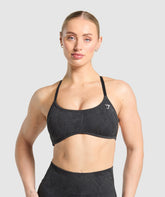 Adapt Camo Cross Back Sports Bra - Asphalt Grey/Black