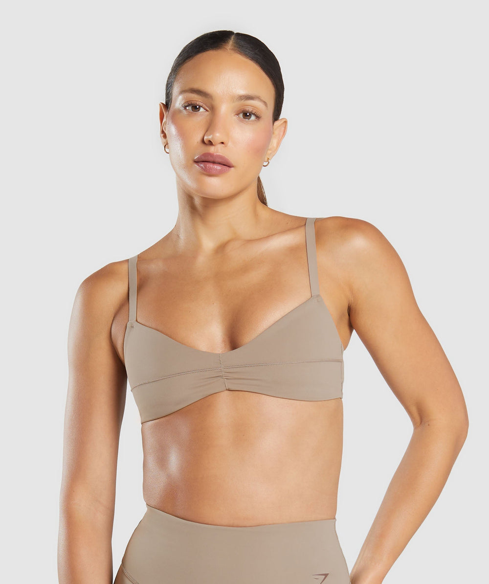 Elevate Ruched Sports Bra - Lifestyle Brown