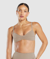 Elevate Ruched Sports Bra - Lifestyle Brown