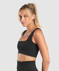 Corset Seamless Sports Bra - Black