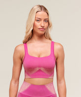 Diffuse Seamless Sports Bra - Winning Pink/Refresh Yellow