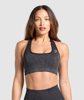Adapt Camo Racer Back Sports Bra - Asphalt Grey/Black
