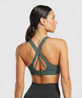 Strappy Back Medium Support Sports Bra - Slate Teal