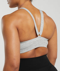 Cotton Lifting Sports Bra - Light Grey Core Marl