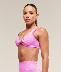 Adapt X Whitney Animal Seamless Twist Front Bra - Sour Pink/Vibrant Pink