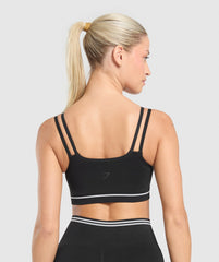 Contrast Seamless Sports Bra - Black