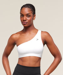 Asymmetric Sports Bra - White