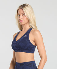 Adapt Camo Sports Bra - Midnight Blue/Ash Blue