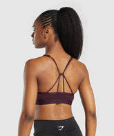 Ruched Strappy Sports Bra - Depth Purple