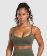 Gains Seamless Washed Sports Bra - Strength Green