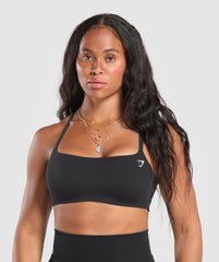 Cross Back Bra - Black