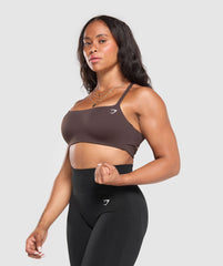 Cross Back Bra - Heritage Brown