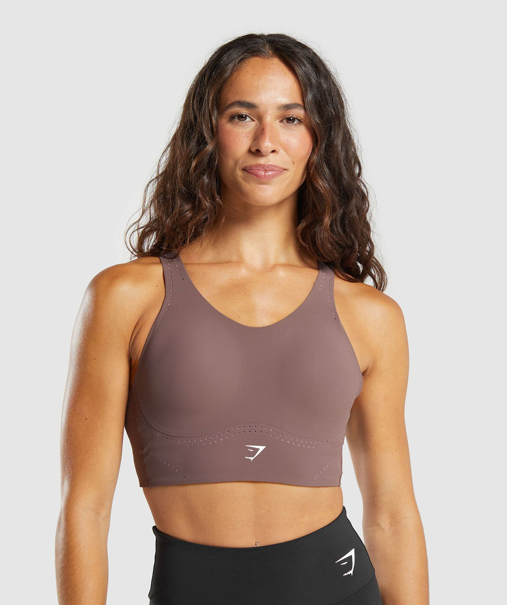 Longline Crossback Sports Bra - Steel Purple