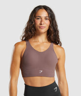 Longline Crossback Sports Bra - Steel Purple