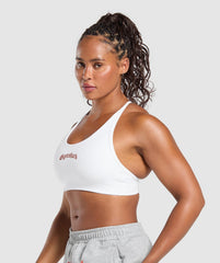 Strength Department Graphic Sports Bra - White
