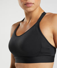 Cut Out Back High Support Sports Bra, B/C-E/F - Black