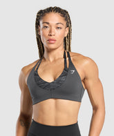 Power x T Back Sports Bra - Asphalt Grey/Onyx Grey