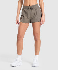 Running 2 in 1 Woven Shorts - Camo Brown