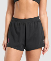 Your Plate or Mine Cotton Shorts - Black