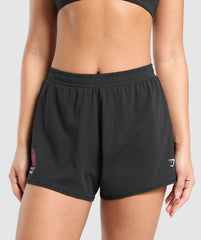 Your Plate or Mine Cotton Shorts - Black