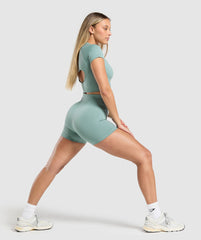 Corset Seamless Shorts - Celeste Blue