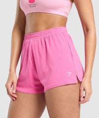 Your Plate or Mine Cotton Shorts - Physical Pink