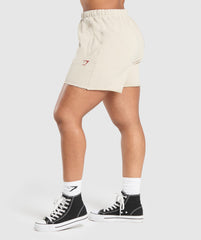 Lifting Graphic Shorts - Pebble Grey