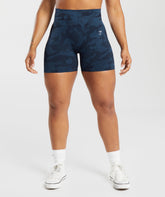 Adapt Camo Seamless Ribbed Shorts - Midnight Blue/Ash Blue