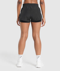 Running 2 in 1 Woven Shorts - Black