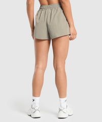 Buckle Waisted Shorts - Linen Brown