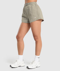 Buckle Waisted Shorts - Linen Brown