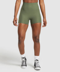 Ribbed Shorts - Core Olive