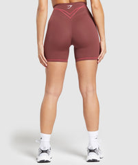 Stitch Feature Shorts - Burgundy Brown