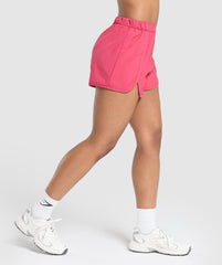 Scallop Hem Shaped Shorts - Vintage Pink