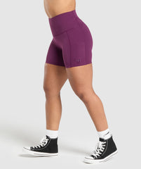 Legacy Logo Tight Shorts - Magenta Purple