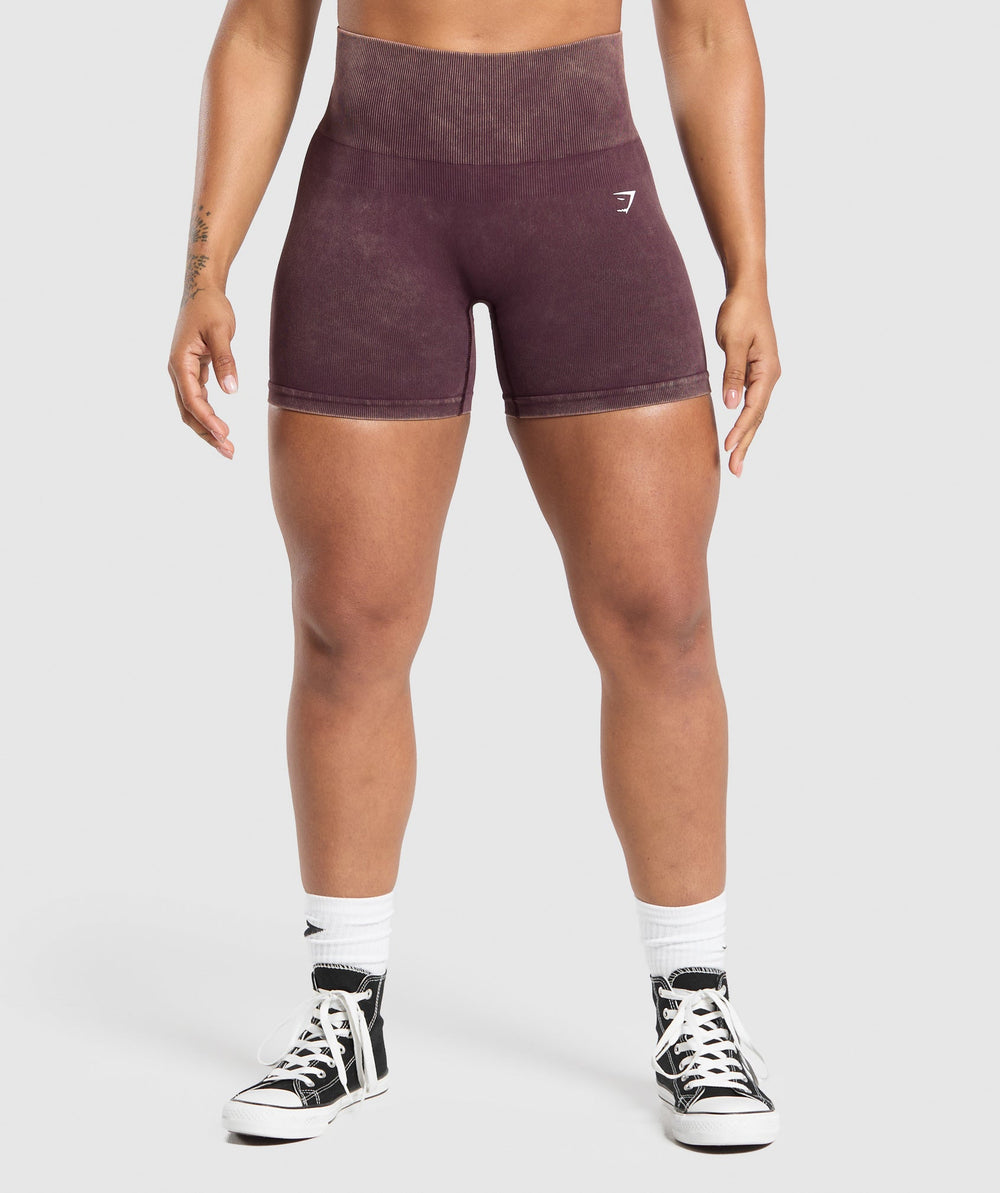 Gains Seamless Washed Shorts - Depth Purple