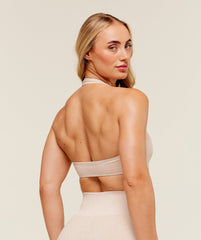 Adapt Fleck x Whitney Halterneck Sports Bra - Coconut White